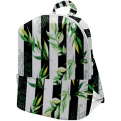 Minimal Stripes Pattern Zip Up Backpack by designsbymallika