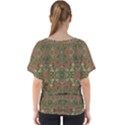 Modern Tropical Motif Print V-Neck Dolman Drape Top View2