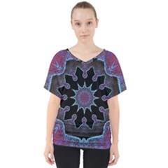 Framed Mandala V-neck Dolman Drape Top by MRNStudios
