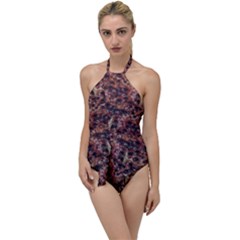 Warm Abstract Surface Print Go With The Flow One Piece Swimsuit by dflcprintsclothing