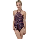 Warm Abstract Surface Print Go with the Flow One Piece Swimsuit View1