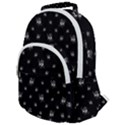 Black And White Funny Monster Print Pattern Rounded Multi Pocket Backpack View1