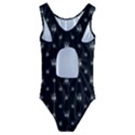 Black And White Funny Monster Print Pattern Kids  Cut-Out Back One Piece Swimsuit View2