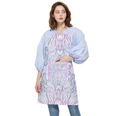 Pink Biro Repeats I Pocket Apron by kaleidomarblingart