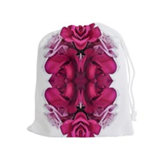 Diagonal Magenta Bouquet Drawstring Pouch (xl) by kaleidomarblingart