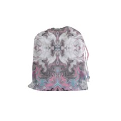Marbling Symmetry Drawstring Pouch (medium) by kaleidomarblingart