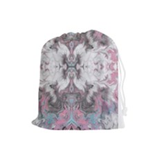 Marbling Symmetry Drawstring Pouch (large) by kaleidomarblingart