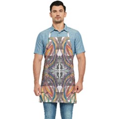 Mixed Media Symmetry Kitchen Apron by kaleidomarblingart