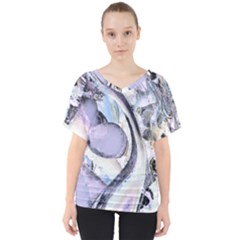 Landslide Baby Blue V-neck Dolman Drape Top by MRNStudios