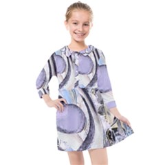 Landslide Baby Blue Kids  Quarter Sleeve Shirt Dress by MRNStudios