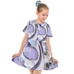 Landslide Baby Blue Kids  Short Sleeve Shirt Dress by MRNStudios
