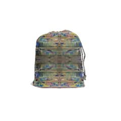 Painted Stripes Repeats Drawstring Pouch (small) by kaleidomarblingart