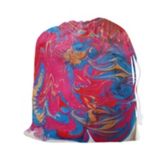 Abstract Flames Drawstring Pouch (2xl) by kaleidomarblingart