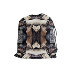 Wood Patterns Drawstring Pouch (large) by kaleidomarblingart