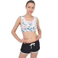 Underwater World V-back Sports Bra by SychEva