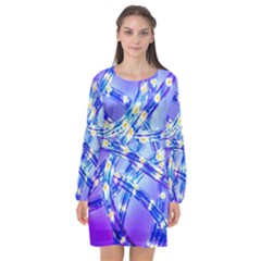 Pop Art Neuro Light Long Sleeve Chiffon Shift Dress  by essentialimage365