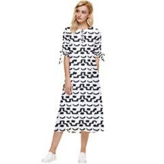 Blockify Bow Sleeve Chiffon Midi Dress by Sparkle