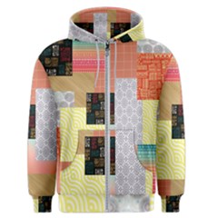 Tribal Mosaic Print Men s Zipper Hoodie by designsbymallika