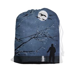 Full Moon Landscape Scene Illustration Drawstring Pouch (2xl) by dflcprintsclothing