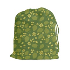 Folk Flowers Pattern Floral Surface Design  Drawstring Pouch (2xl) by Eskimos