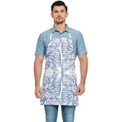 Blue Biro Ornate Kitchen Apron by kaleidomarblingart