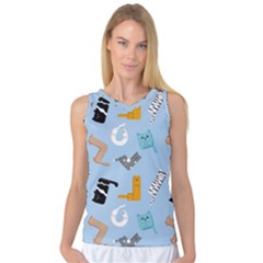 Unusual And Funny Tetris Cats Women s Basketball Tank Top by SychEva