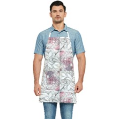 Mixed Media Ink Drawing Kitchen Apron by kaleidomarblingart