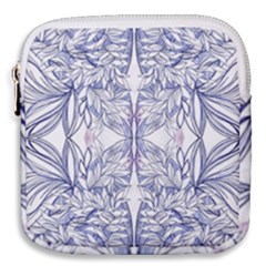 Blue Biro Patterns Mini Square Pouch by kaleidomarblingart