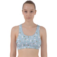 Funny And Funny Hares  And Rabbits In The Meadow Back Weave Sports Bra by SychEva