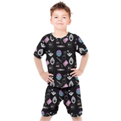 Small Witch Kids  Tee And Shorts Set by NerdySparkleGoth