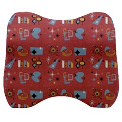 50s Small Print Velour Head Support Cushion by NerdySparkleGoth