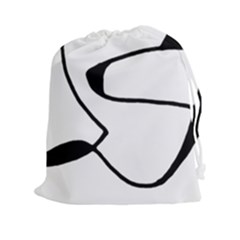 Black And White Abstract Linear Decorative Art Drawstring Pouch (2xl) by dflcprintsclothing