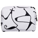 Black And White Abstract Linear Decorative Art Make Up Pouch (Medium) View2