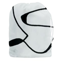 Black And White Abstract Linear Decorative Art Drawstring Pouch (3xl) by dflcprintsclothing