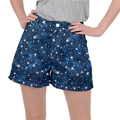 Dark Blue Stars Ripstop Shorts by AnkouArts