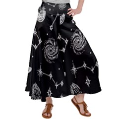 Dark Stars And Planets Satin Palazzo Pants by AnkouArts