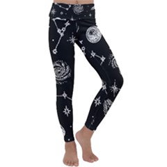 Dark Stars And Planets Kids  Lightweight Velour Classic Yoga Leggings by AnkouArts