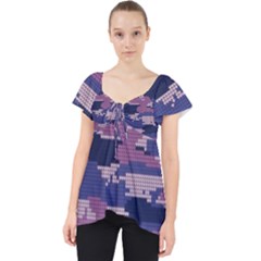 Abstract Purple Camo Lace Front Dolly Top by AnkouArts