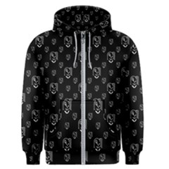 Funny Weird Monster Portrait Motif Pattern Men s Zipper Hoodie by dflcprintsclothing