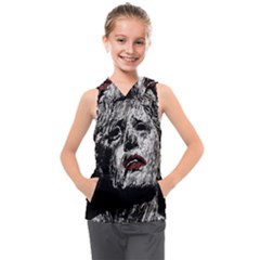 Creepy Head Sculpture Artwork Kids  Sleeveless Hoodie by dflcprintsclothing