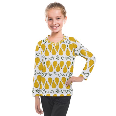 Juicy Yellow Pear Kids  Long Mesh Tee by SychEva
