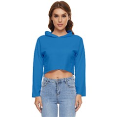 French Blue Women s Lightweight Cropped Hoodie by retrotoomoderndesigns