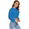 French Blue Women s Lightweight Cropped Hoodie View3