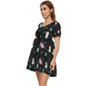 Funny Astronauts, Rockets And Rainbow Space Tiered Short Sleeve Mini Dress View3