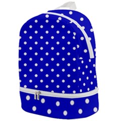 1950 Blue White Dots Zip Bottom Backpack by SomethingForEveryone