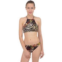 Root Humanity Bar And Qr Code Flash Orange And Purple Racer Front Bikini Set by WetdryvacsLair