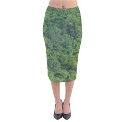Leafy Forest Landscape Photo Velvet Midi Pencil Skirt by dflcprintsclothing