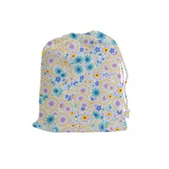 Flower Bomb 2 Drawstring Pouch (large) by PatternFactory