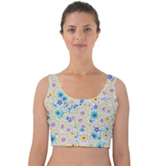 Flower Bomb 2 Velvet Crop Top by PatternFactory