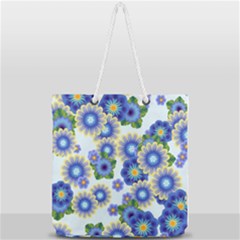 Flower Bomb 7 Full Print Rope Handle Tote (large) by PatternFactory